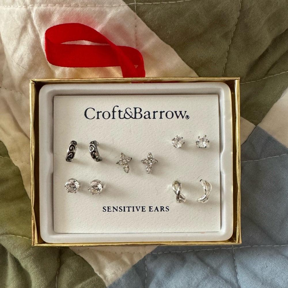 Croft & Barrow Silver Earring Set for Sensitive Ears